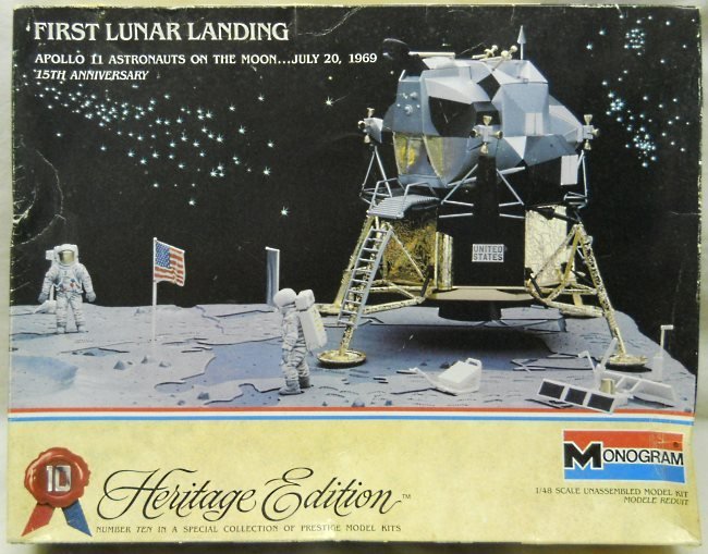 Monogram 1/48 First Lunar Landing Apollo 11 Astronauts on the Moon - Heritage Edition Issue, 6060 plastic model kit